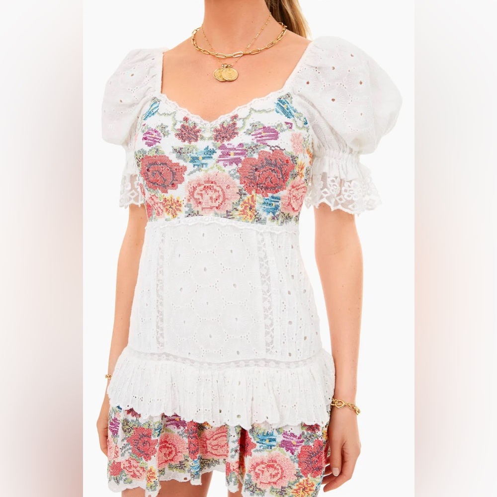 True White Thressey Embroidery Mini Dress
LOVESHACKFANCY never worn